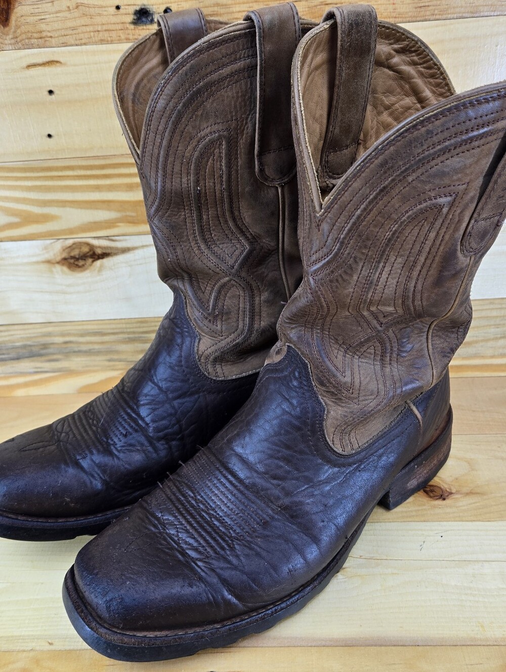 Tecovas The Midland Men's US Size 10 D Brown Leather Square Toe Cowboy Boots